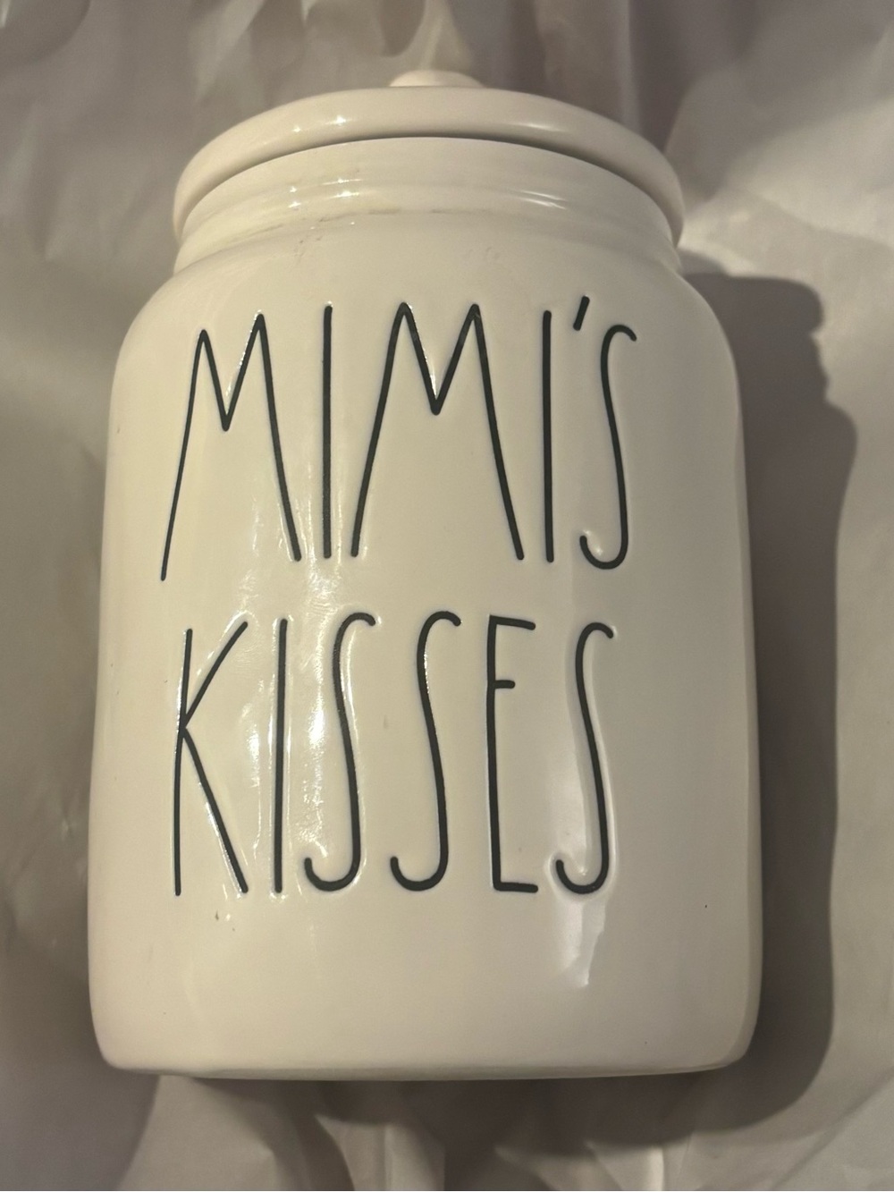 Rae Dunn MIMI'S KISSES Ceramic Canister - 2020 Limited Edition RARE HTF